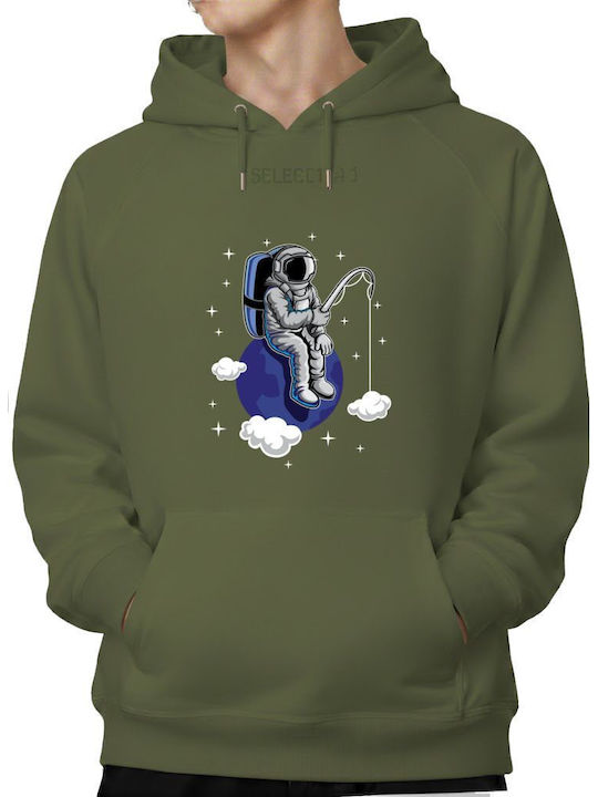 Hoodie Astronaut Fishing On Planet Pop Culture Military Green Hoodie Astronaut Fishing On Planet Pop Culture Military Green