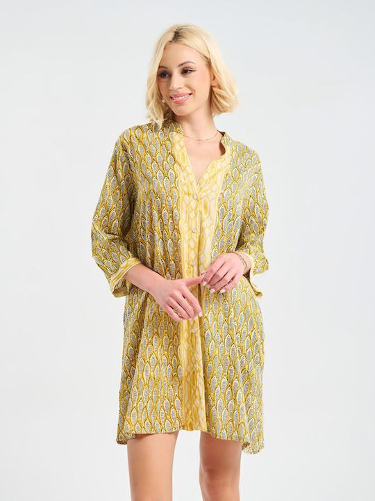 Ble Resort Collection Caftan De Plajă Pentru Femei Galben