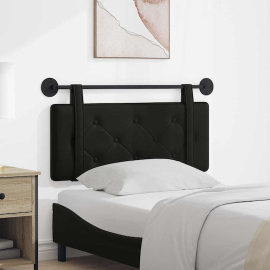 vidaXL Leather Bed Headboard Cushion Black 100x40cm