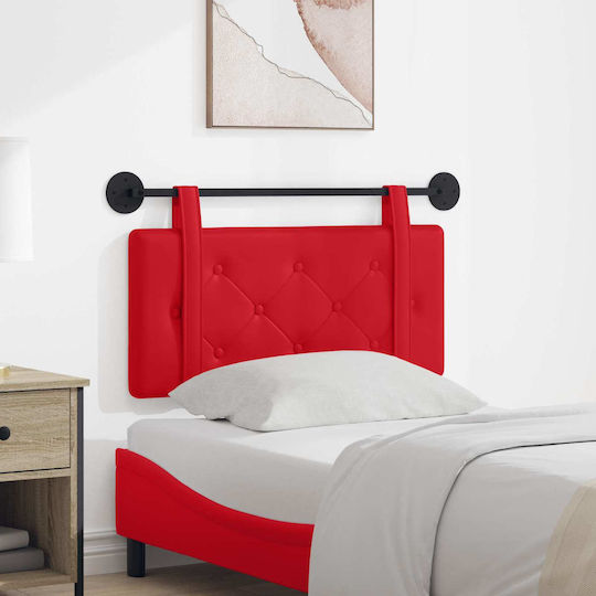 vidaXL Kopfstütze für Betten mit Leder Rot 80x40cm