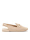 Leather Women's Loafers in Beige Colour