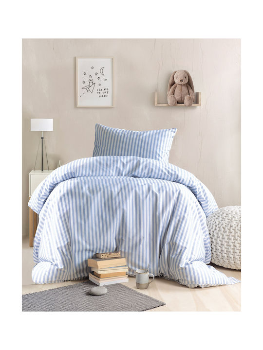Rythmos Kids Single Quilt Set with Light Blue Pillowcase 160x240cm