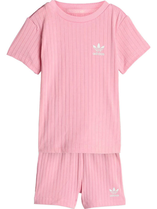adidas Детски Комплект със Шорти Розов 2 Броя