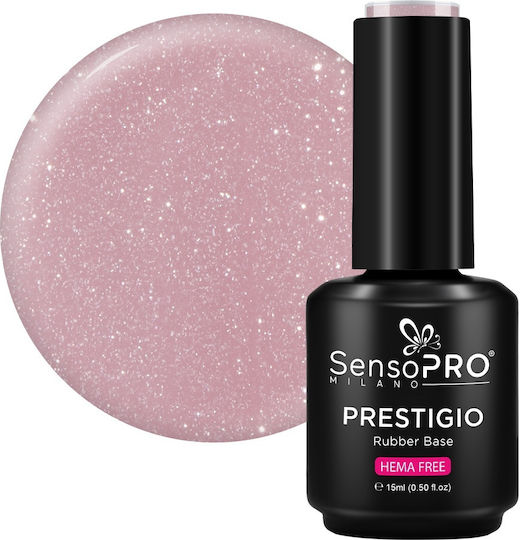 SensoPro Bază Din Cauciuc Prestigio Lustruirea De Lungă Durată Oja Luciu Uscare Rapidă Flamingo Tango 15ml