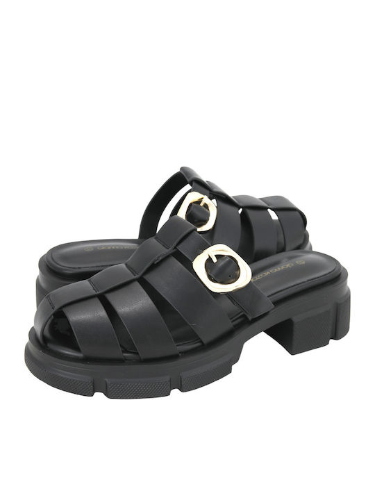 Midal Leather Women's Flat Sandals Black