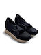 Leder Damen Espadrilles in Schwarz Farbe