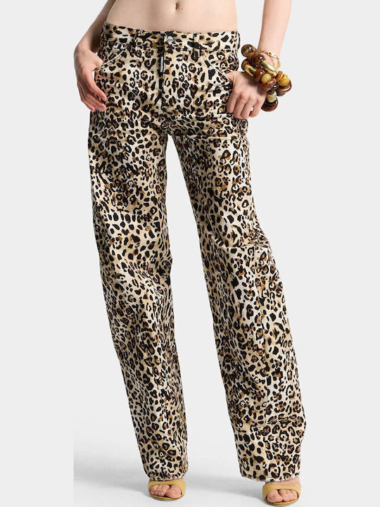 Dsquared2 Damen Jeans Hosen in Lose Passform Beige Dsquared2 Damen Jeans Hosen in Lose Passform Beige