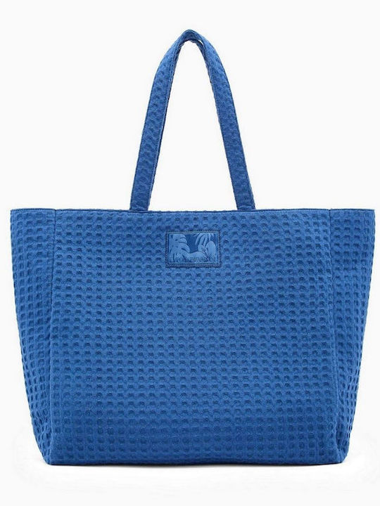 Υφασμάτινη Γυναικεία Τσάντα Shopper Ώμου Μπλε