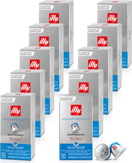 Illy Chocolate Capsules Decaffeinato Caramel Decaffeine Compatible with Nespresso Machine 100caps
