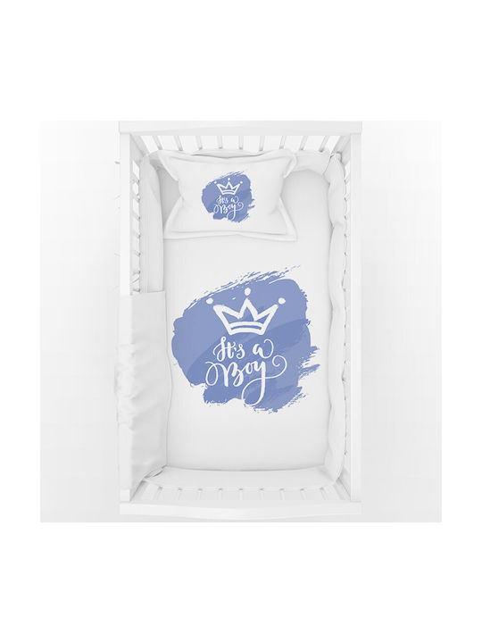 Bonjour Bebe Set Baby Crib Sheets Cotton It's A Boy White