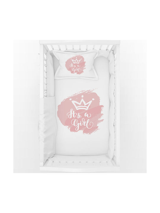 Bonjour Bebe Set Baby Crib Cotton Sheets It's A White