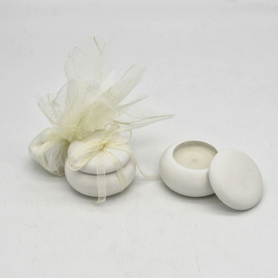 Сватбена Бонбониера Керамично Макарон Свещ