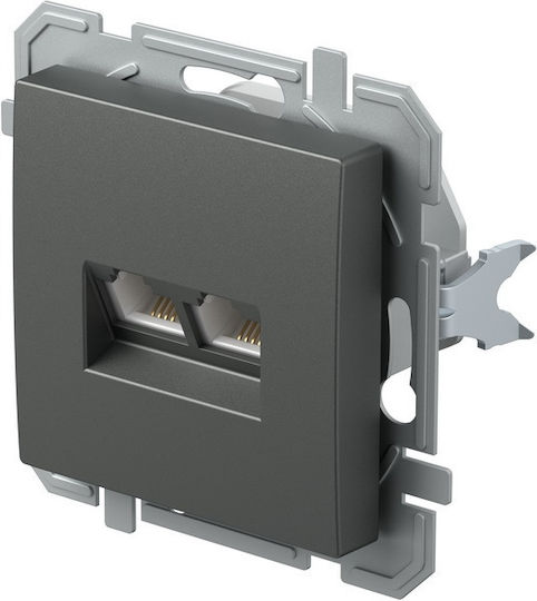 Tel Socket Ks Double 2x RJ11 6/4 At XO Logiq