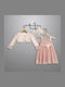 New Life Pink Baptism Clothes Set with Cardigan Dress and Skirt made of Tulle 3 Pieces