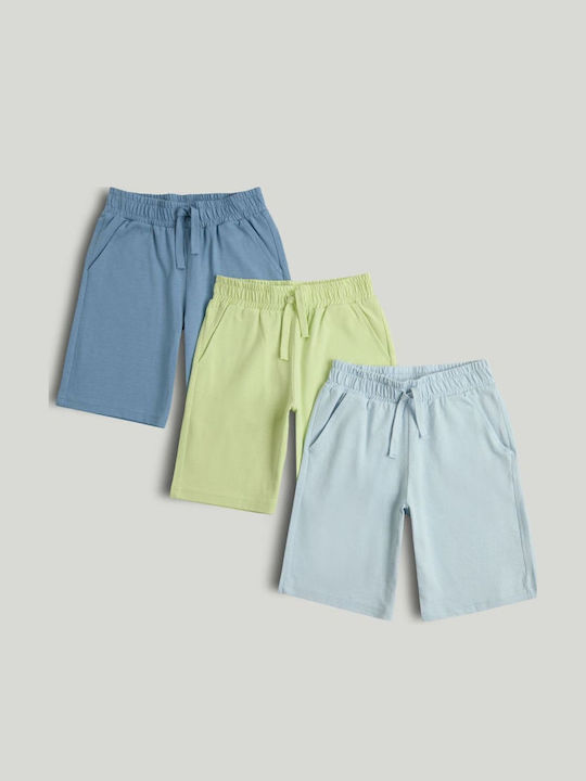 Kids Fabric Blue Shorts/Bermuda 3 Pieces
