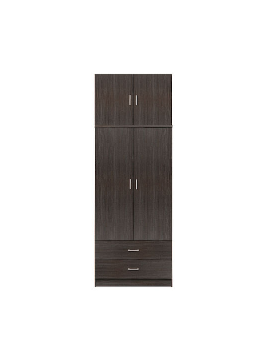 Reina Dulap Ușă Dublă cu Loft Zebrano 80x42x241cm