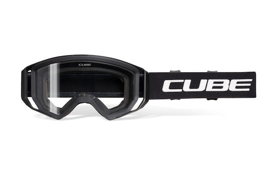 CUBE Cycling Glasses with Black Frame and Transparent Lenses