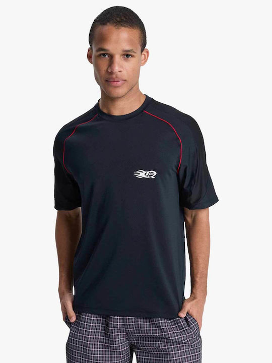 Quiksilver UPF 50+ Men Short Sleeve Sun Protection Shirt Black