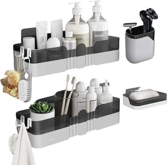 Shelf Set Accesorii Baie Plastic Alb