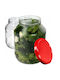 Kadax Set of 2 General Use Glass Red Jars with Lid 2500ml 2 Pieces
