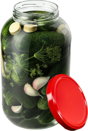 Kadax Kadax Allgemeine Verwendung Glas Vaso mit Deckel Rote 4000ml