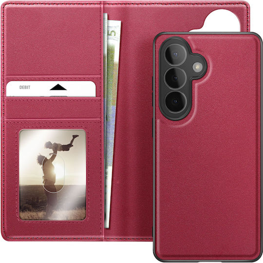 Mayaxess 2-in-1 Wallet Case Galaxy S26 Plus Detachable Shell Red