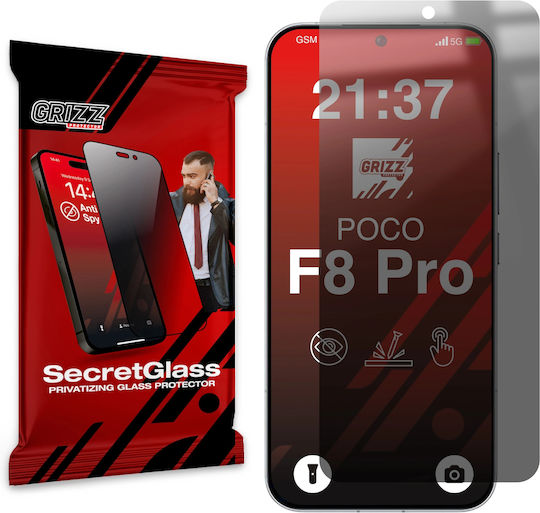 GrizzGlass Ceramic Privacy Tempered Glass Black (Poco F8 Pro)