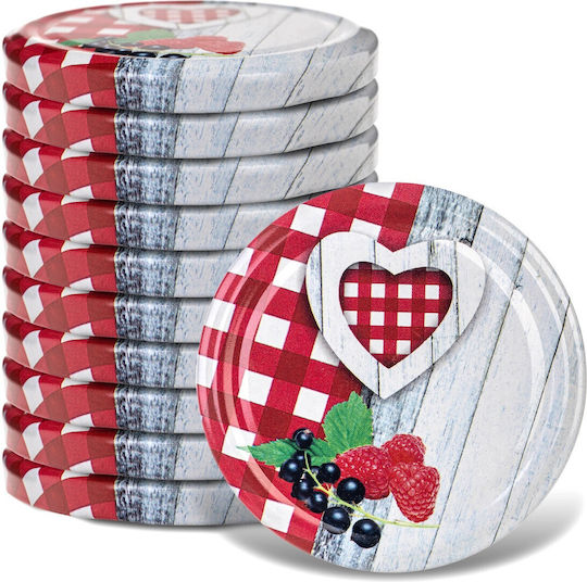 Lids Jars Fi66 Jar Caps Heart 4-clasp 10pcs