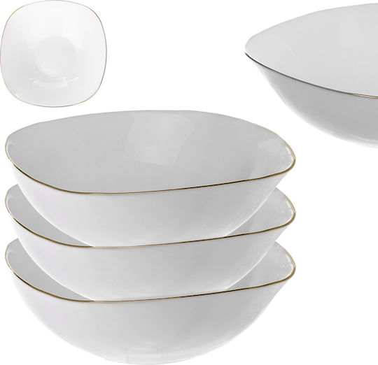 Kadax Glass White Salad Bowl 15cm 3 Pieces Kadax Glass White Salad Bowl 15cm 3 Pieces