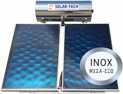 Solar-Tech ST-DGL Inox in out Ηλιακός Θερμοσίφωνας 200lt Inox Διπλής Ενέργειας τ.μ. Επιλεκτικός