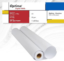 Role Plotter Optima Copier Roll A3 80g 297mm X 175m 2 Rolls Box Optima Premium