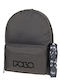 Polo Doppelte Schal Schulranzen Rucksack für Junior High-High School Grau 27 Liter 30 x 24 x 42 cm Jahr 2026