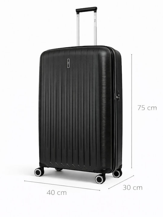 Rain Large Hard Black Travel Suitcase with 4 Wh...