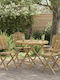 Sitting Room Table for Small Outdoor Spaces Made of Bamboo Foldable Natural 80x70cm