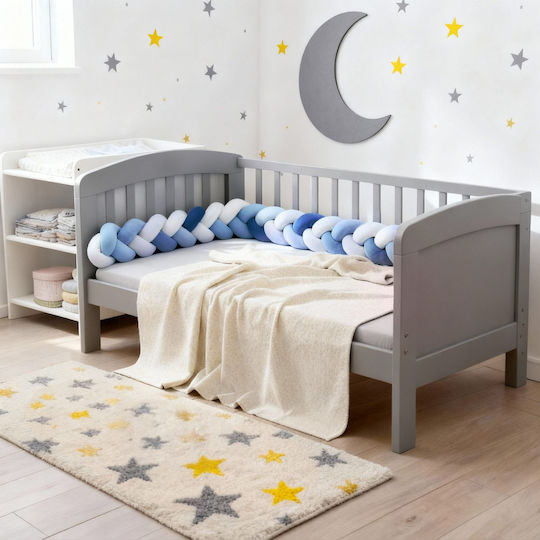 Amek Toys Braided Crib Bumper Inside Dark Blue 12x200cm