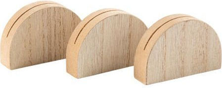 Beauty Home 3 Дървени Основи Извити Етикети 4x6x1,5см