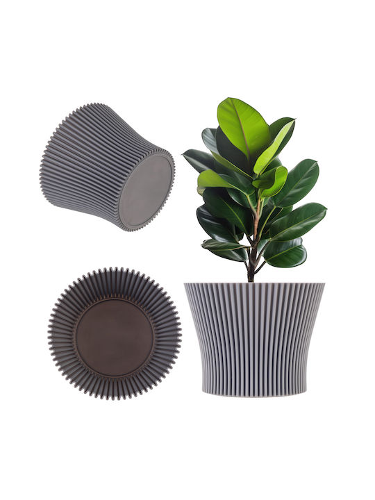 Kadax Γλάστρα Πλαστική Gray 17εκ.