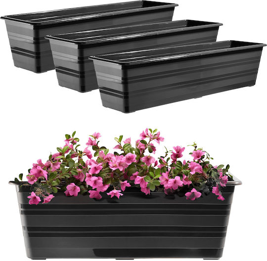 Kadax Set 3 Ghivece de Flori Din Plastic Gri