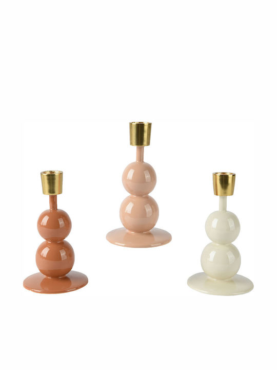 Beauty Home Metal Candle Holder In Orange Colour 8.5x15cm