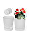 Kadax Plastic White Flower Pot with Saucer 27.5x27.5cm