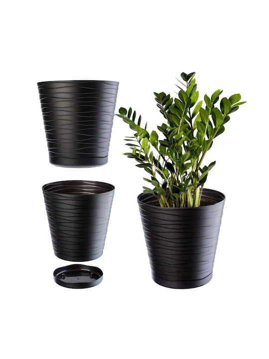 Kadax Ghiveci De Flori Din Plastic Negru Cu Far...