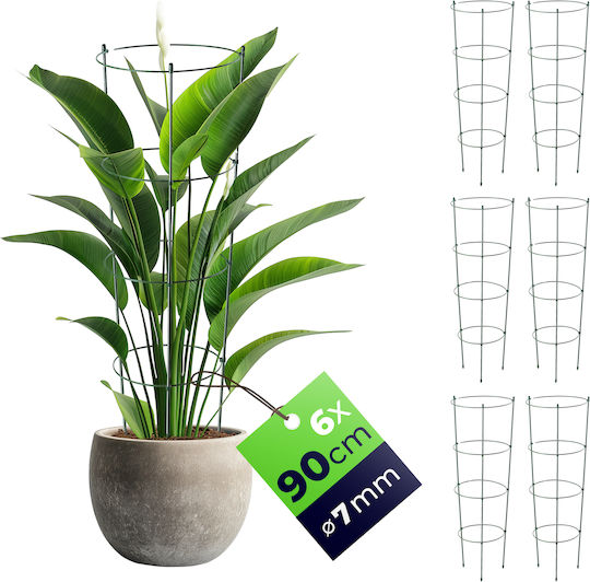 Ring Support Plants Flowers 90cm Metal Stakes 6pcs