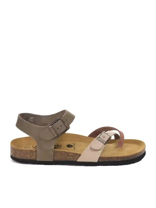 Plakton Leather Women's Anatomic Sandals Khaki