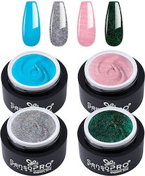 Set 4 Bunte Twinkle Glam UV Gels SensoPro Milano