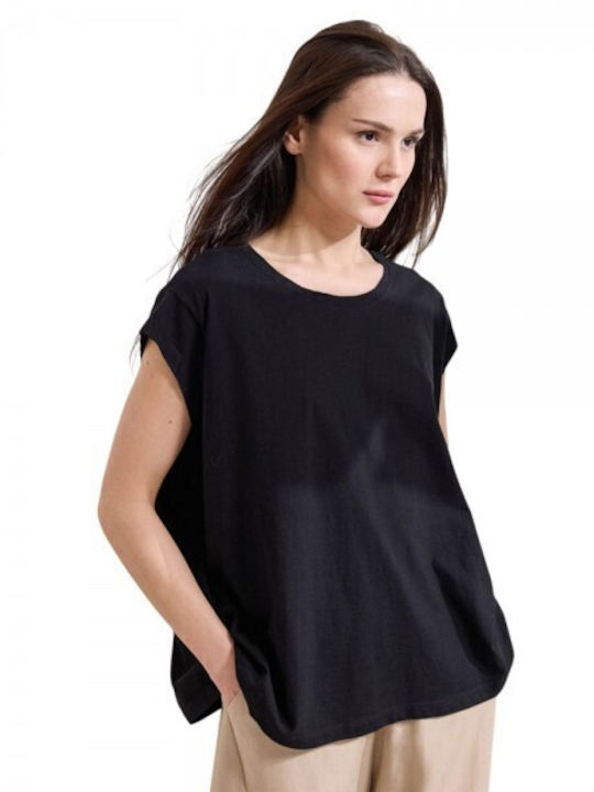 Namaste Γυναικεία Μπλούζα Βαμβακερή Black