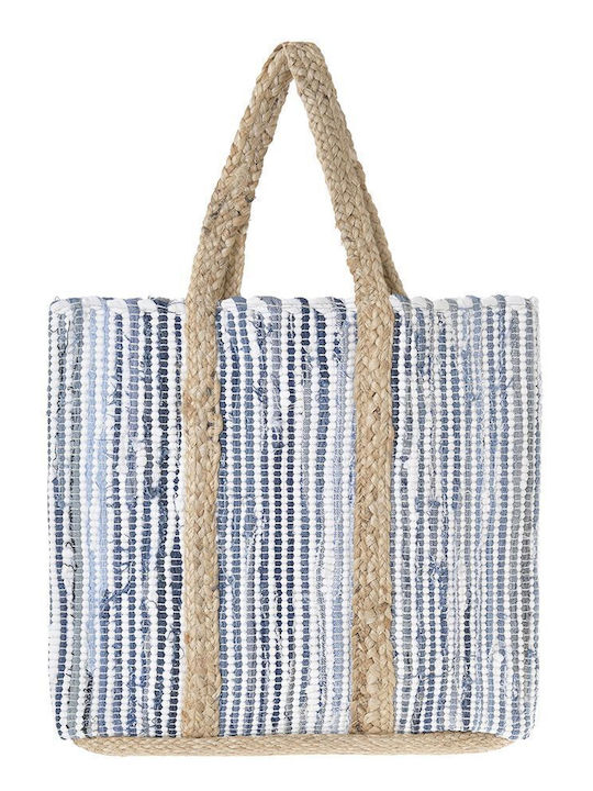 Ble Resort Collection Wicker Beach Bag Blue