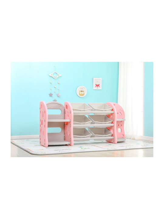 Plastic Floor Bookcase Pink 150x34x66cm