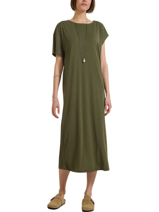 Namaste Καλοκαιρινό Midi Φόρεμα Khaki