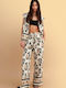 Pantaloni Largi Dama Floral 9923140-Multicolor