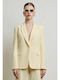 Women's Yellow Set with High Rise Slim Fit Trousers